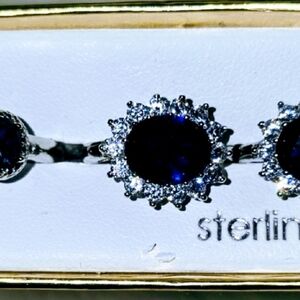 Isbella Silver Ring SET with Lab created Sapphires